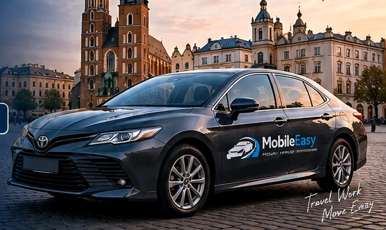 Illustrative car visualisation in central Kraków